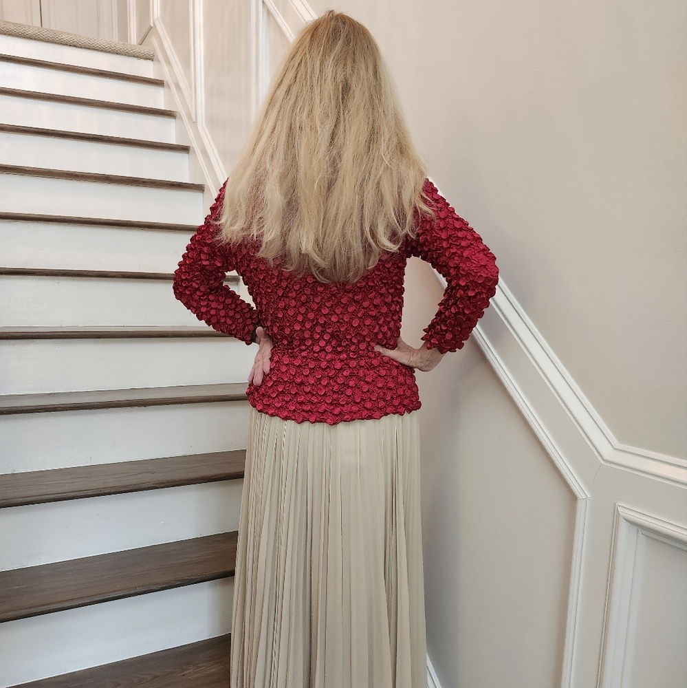 Unbranded Popcorn Blouse, Collared, Button Down, … - image 7